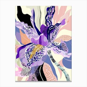 Colourful Flower Illustration Lilac 4 Canvas Print