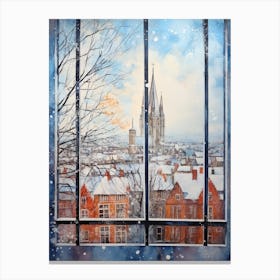 Winter Cityscape Cologne France Canvas Print