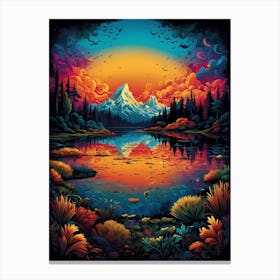 Sunset At The Lake 1 Canvas Print