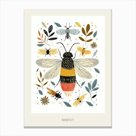 Colourful Insect Illustration Hornet 13 Poster Canvas Print