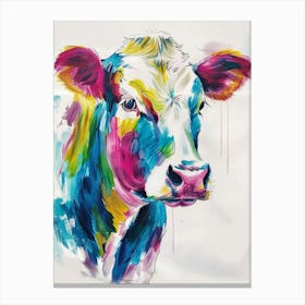 Cow Colourful Watercolour 1 Canvas Print