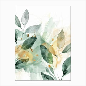 Watercolor Leaves 17 Canvas Print