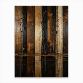 Abstract With Brown And Black Lines Canvas Print