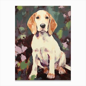 A Basset Hound Dog Painting, Impressionist 2 Canvas Print
