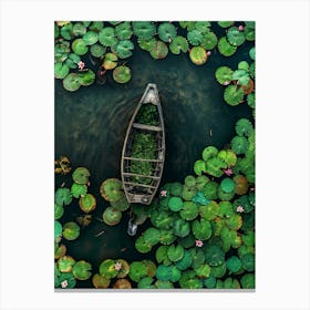 Water Lily Boat Canvas Print