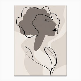 Woman Silhouette Line Art Abstract 1 Canvas Print