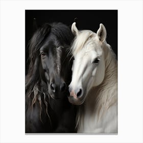 Bw Horses 3 Canvas Print