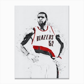 Greg Oden Portland Trail Blazers Canvas Print