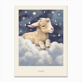 Sleeping Baby Goat 1 Nursery Poster Canvas Print