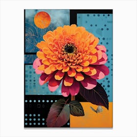 Surreal Florals Zinnia 3 Flower Painting Canvas Print