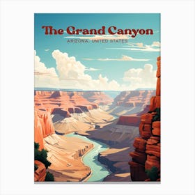 The Grand Canyon Arizona USA Mountains Modern Travel Art Canvas Print