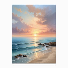 Sunset On The Beach 4 Canvas Print