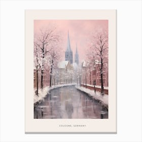 Dreamy Winter Painting Poster Cologne Germany 2 Canvas Print