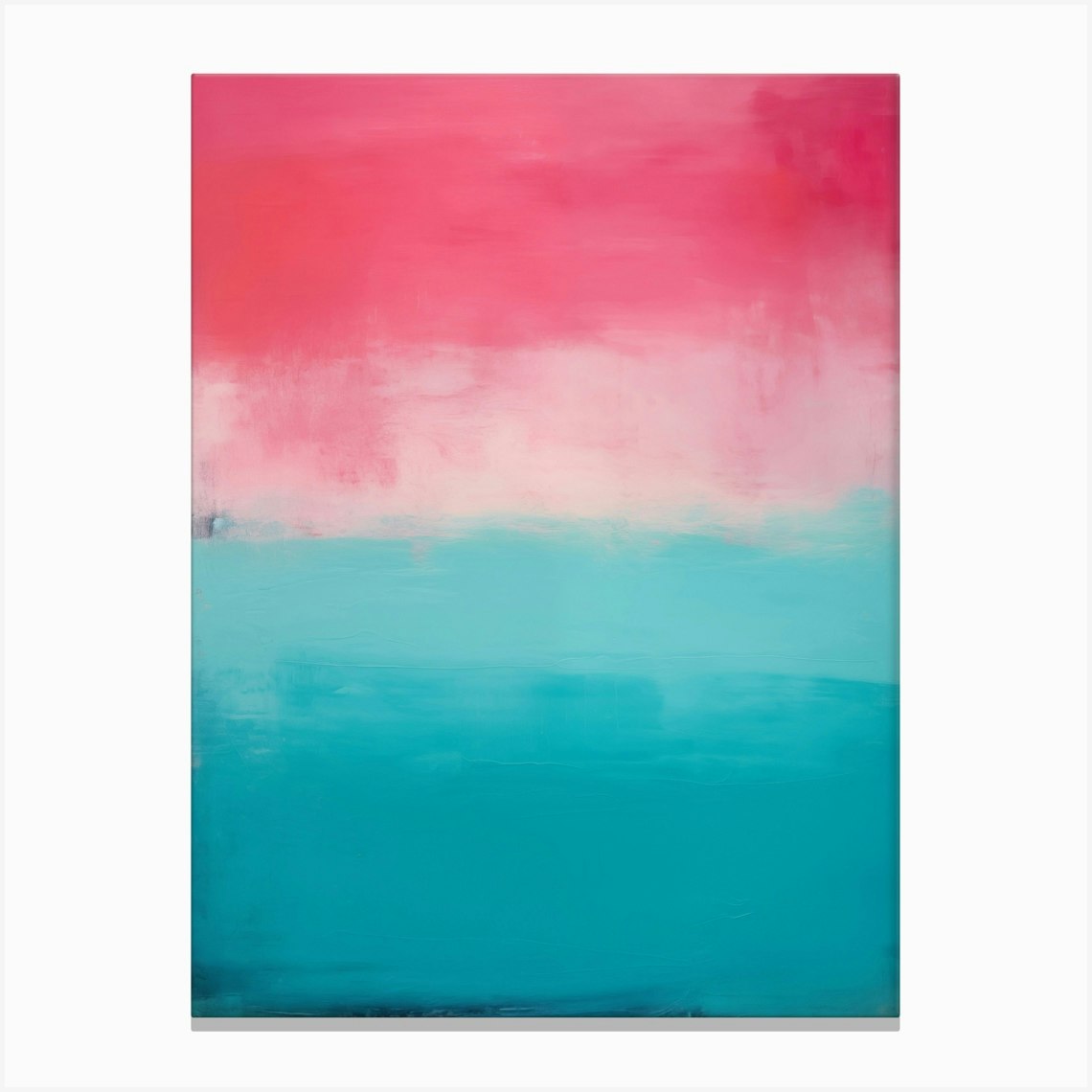 Abstract Painting In Teal And Pink Canvas Print by posterami