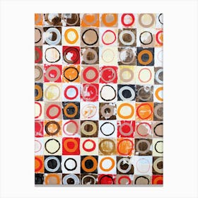 abstract contemporary art painting squares circles dots pattern office hallway hotel living room 1 Canvas Print