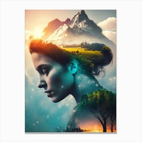 Woman'S Head Canvas Print