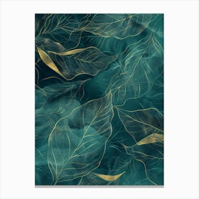 Gold Leaves On The Water Canvas Print