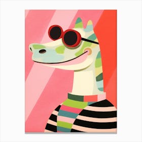 Little Iguana Wearing Sunglasses Canvas Print