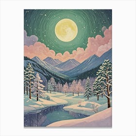 Full Moon In Winter Canvas Print