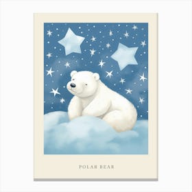 Sleeping Polar Bear 1 Nursery Poster Canvas Print