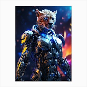 Cheetah In Cyborg Body #1 Canvas Print