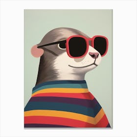 Little Otter 1 Wearing Sunglasses Canvas Print