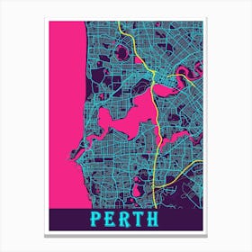 Perth Map Poster 1 Canvas Print