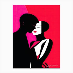 Love Pink - Couple Kissing Canvas Print