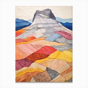 Ben Hope Scotland Colourful Mountain Illustration Canvas Print