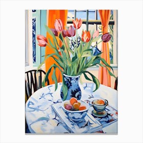 Tulips in a Vase Still life Modern art Canvas Print