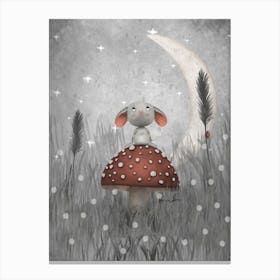 Night Mouse With Starry Sky Canvas Print