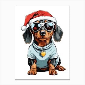 Christmas Dachshund Dog Canvas Print