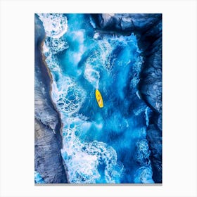 Aerial View Of A Kayak In The Ocean Canvas Print