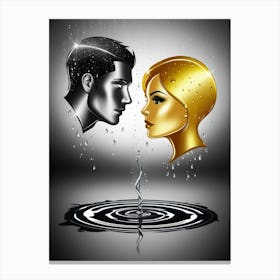 Man And Woman In Water Canvas Print