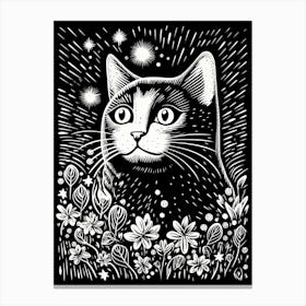 Celestial Purrameter, Psychedelic Cats series Canvas Print