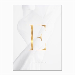 Letter E Gold Canvas Print