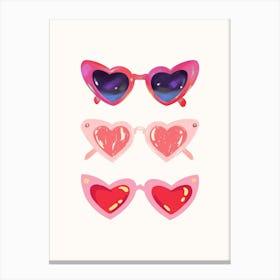 Heart Shaped Sunglasses Poster Canvas Print