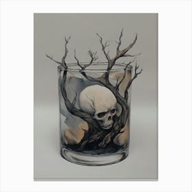 Skull In A Glass Canvas Print