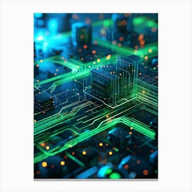 Abstract Depiction Of Advanced Cybersecurity Concept Interlacing Neural Network Patterns And Thick (2) Canvas Print