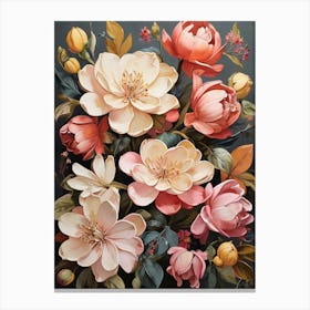 Painted Florals Honeysuckle Art Print 3 Canvas Print