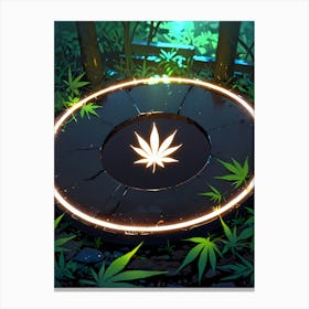 Weed Leaf In The Forest Canvas Print