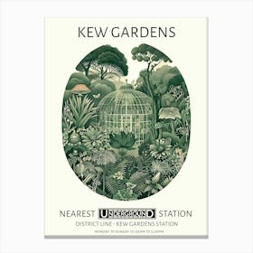 Kew Gardens 2 Vintage Botanical Underground Travel Canvas Print