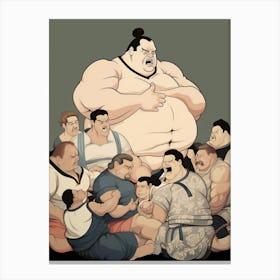 Sumo Wrestlers Japanese 9 Canvas Print