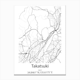 Takatsuki,Japan Minimalist Map Toile