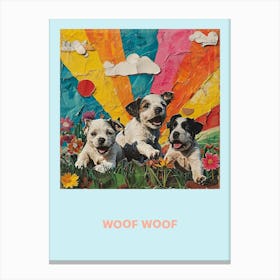 Woof Woof Puppies Rainbow Poster 2 Canvas Print