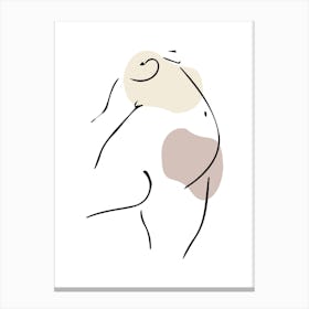 Drawing Of A Woman - Line Art Canvas Print