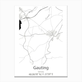 Gauting,Germany Minimalist Map Canvas Print