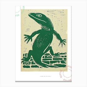 Lizard On The Brick Wall Bold Block 3 Poster Canvas Print