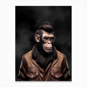 Cute Monkey Wearing Jacket Canvas Print