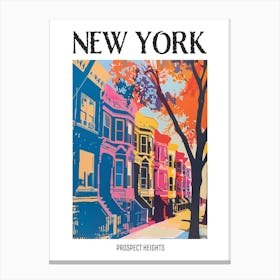 Prospect Heights New York Colourful Silkscreen Illustration 2 Poster Canvas Print
